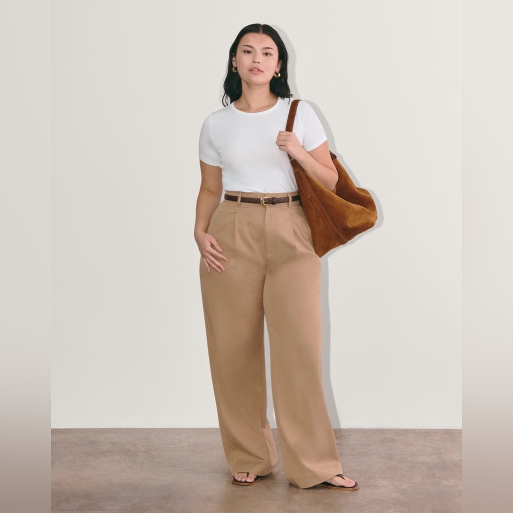 New Everlane The Luxe Rib Crew Top White Medium Short Sleeve - Picture 4 of 14